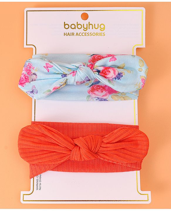 Babyhug Headbands with Knot Detailing Pack of 2 - Multicolor