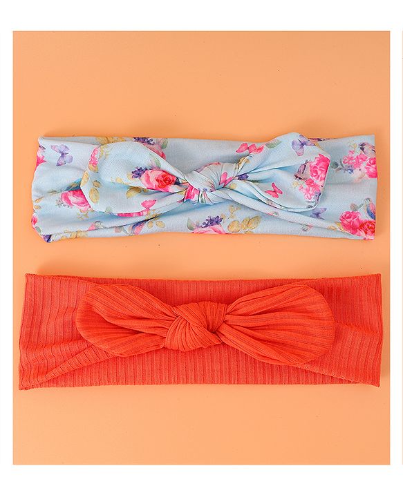Babyhug Headbands with Knot Detailing Pack of 2 - Multicolor