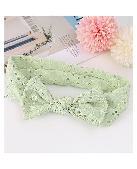 Babyhug Bow Applique Headband - LIght Green