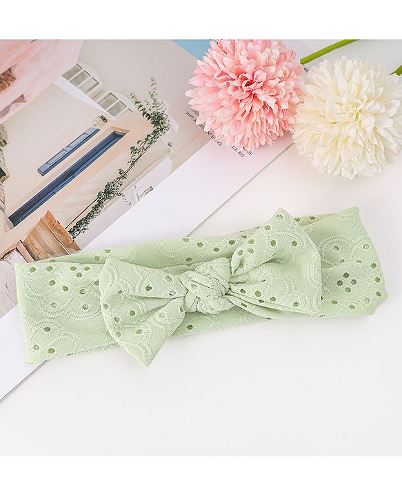 Babyhug Bow Applique Headband - LIght Green