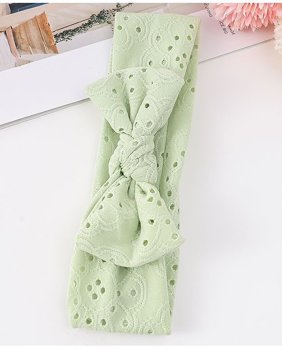 Babyhug Bow Applique Headband - LIght Green