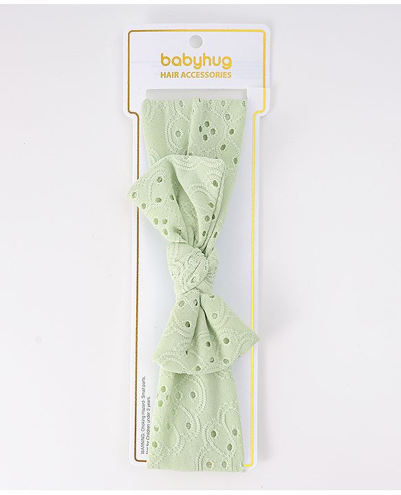 Babyhug Bow Applique Headband - LIght Green