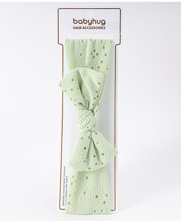 Babyhug Bow Applique Headband - LIght Green