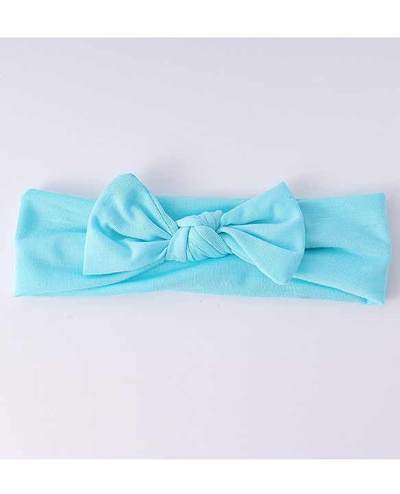 Babyhug Headbands with Knot Design Star Stripe & Animal Print Pack of 3 - Light Blue & White