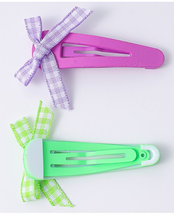 Babyhug Free Size Snap Clips With Bow Applique Pack Of 6 - Multi Colour