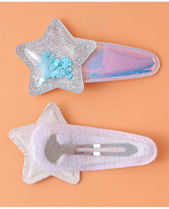 Babyhug Snap Clips with Star Applique Pack of 4 - Multicolor