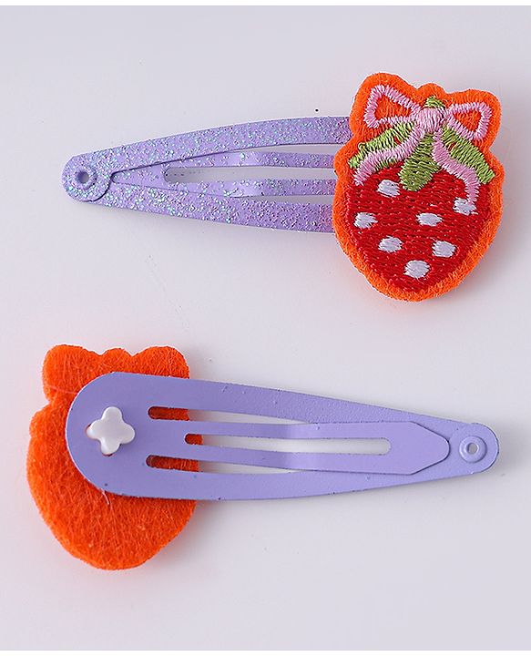 Babyhug Snap Clips with Fruits Applique Free Size Pack of 12 - Multicolor