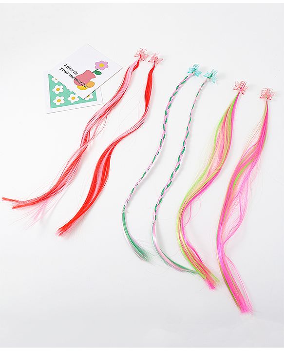 Pine Kids Hair Extensions Free Size Pack of 3 - Multicolor
