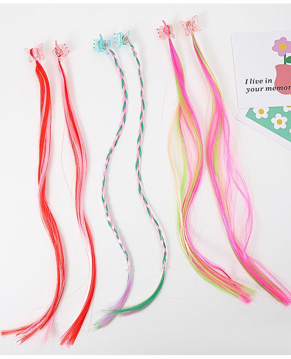 Pine Kids Hair Extensions Free Size Pack of 3 - Multicolor
