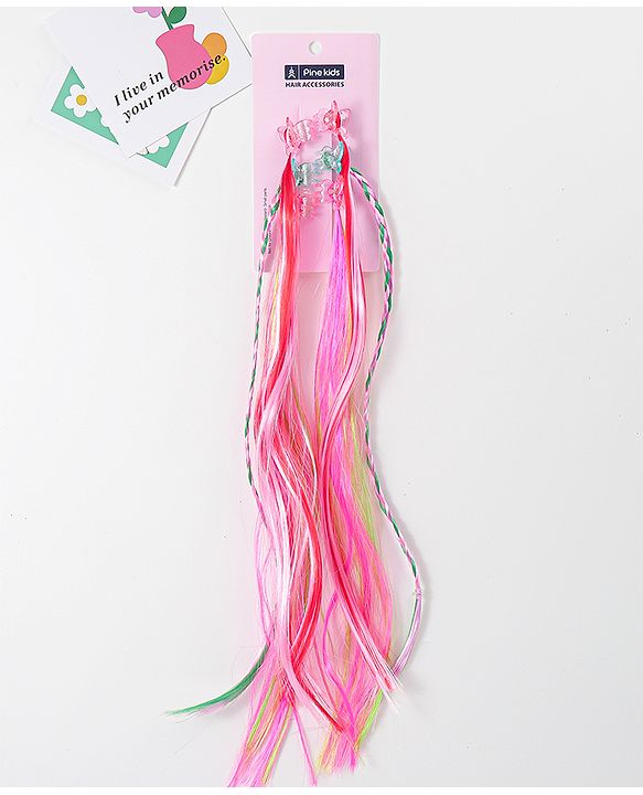 Pine Kids Hair Extensions Free Size Pack of 3 - Multicolor