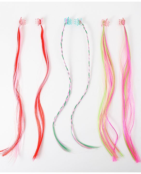 Pine Kids Hair Extensions Free Size Pack of 3 - Multicolor