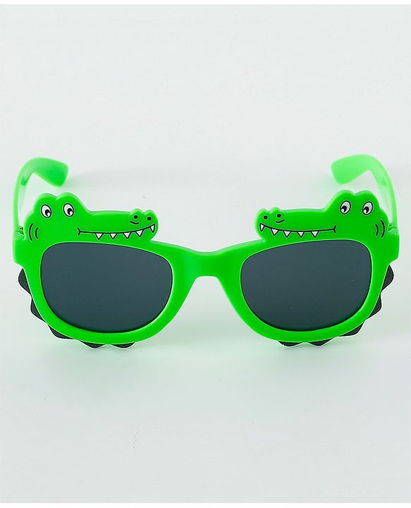 Babyhug Free Size Crocodile Shape Sunglasses - Green