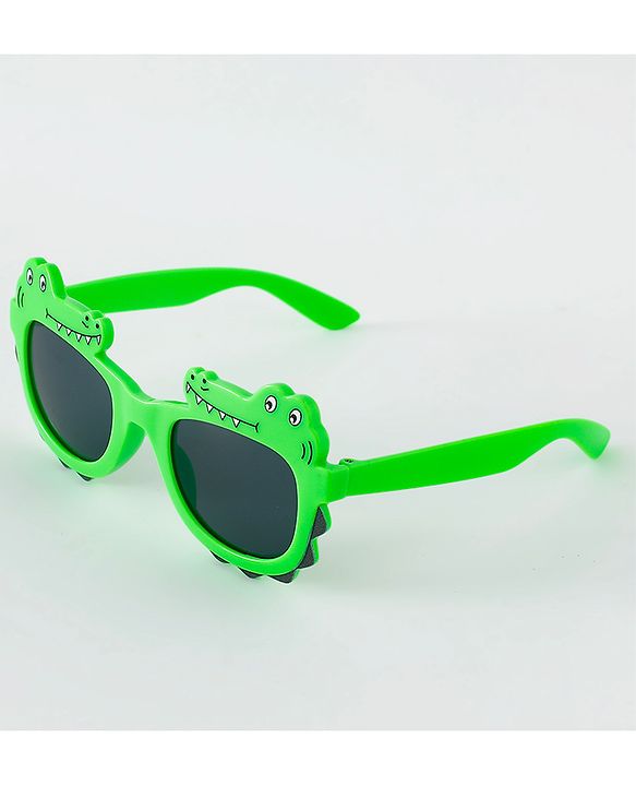 Babyhug Free Size Crocodile Shape Sunglasses - Green