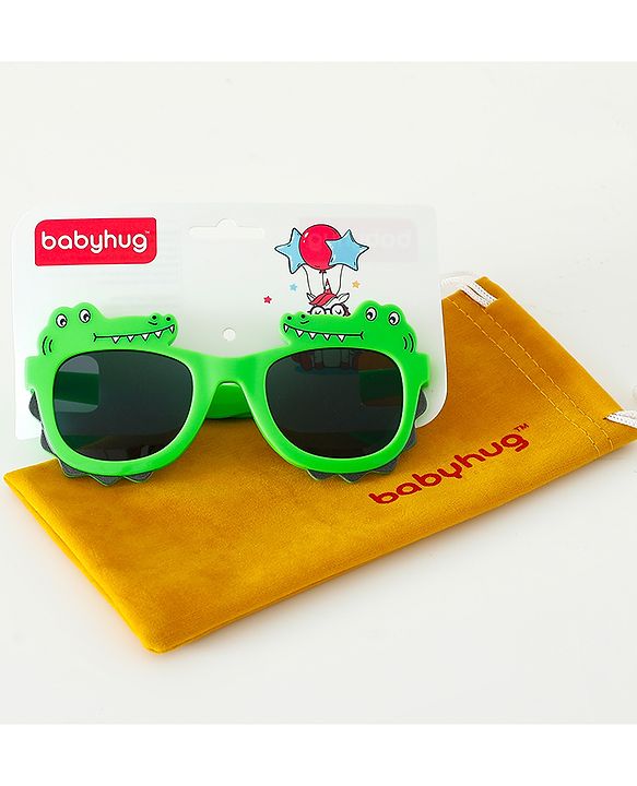 Babyhug Free Size Crocodile Shape Sunglasses - Green