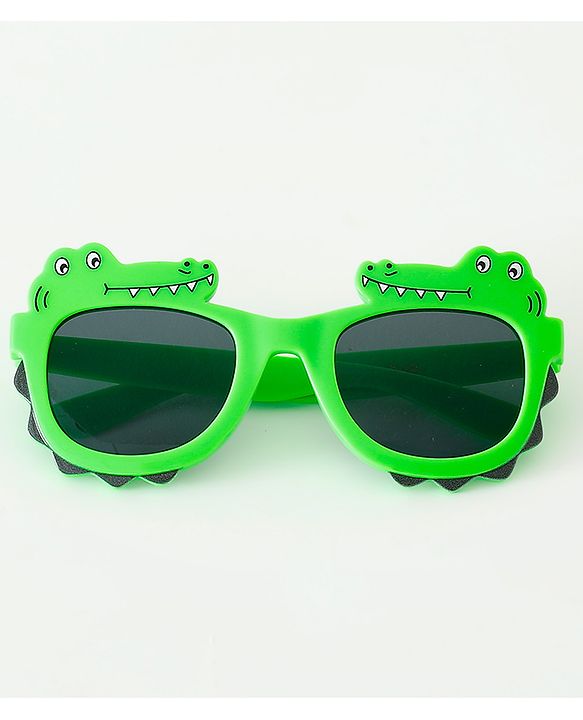 Babyhug Free Size Crocodile Shape Sunglasses - Green