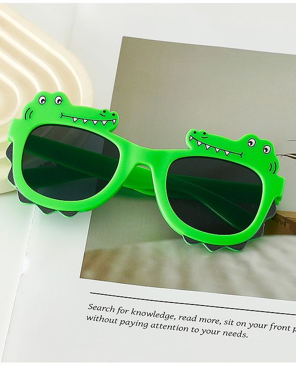 Babyhug Free Size Crocodile Shape Sunglasses - Green