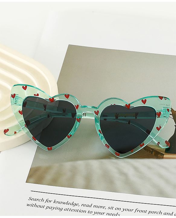 Babyhug Free Size Heart Shape Sunglasses - Green