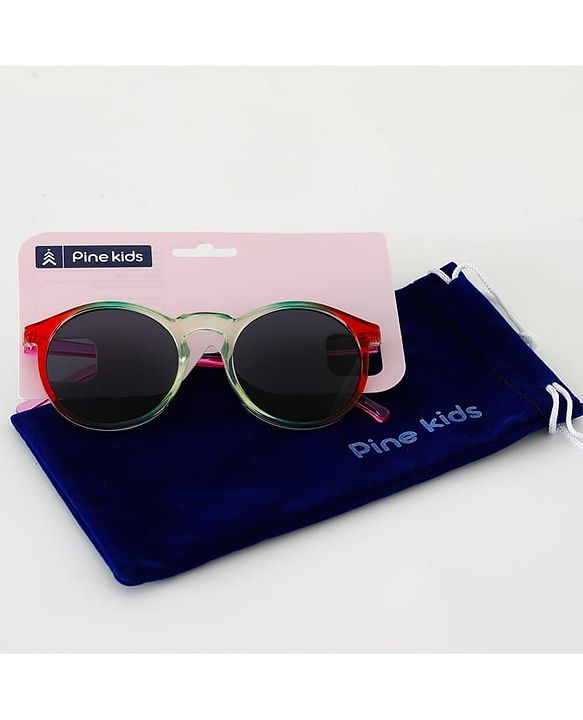 Pine Kids Sunglasses with Comfortable Nose Pad - Red & Green