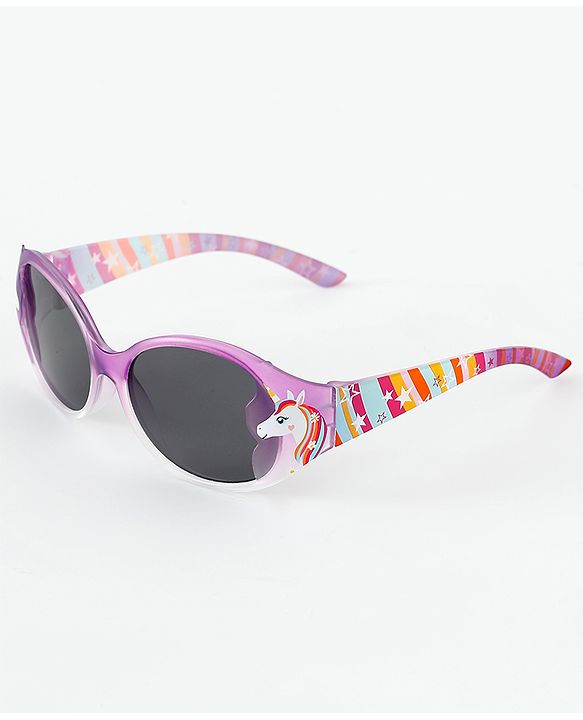 Babyhug Wayfarer Sunglasses with Unicorn Print - Purple