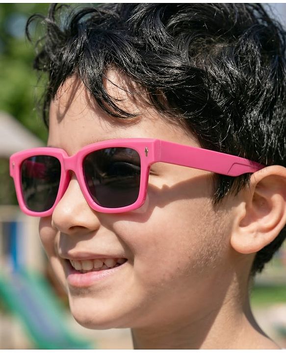 Pine Kids Free Size Sunglasses with Chunky Frame - Dark Pink