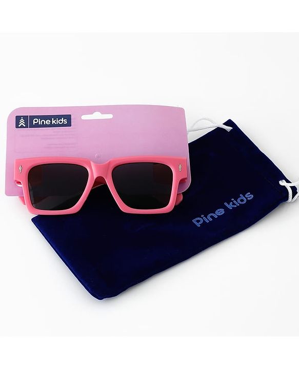 Pine Kids Free Size Sunglasses with Chunky Frame - Dark Pink