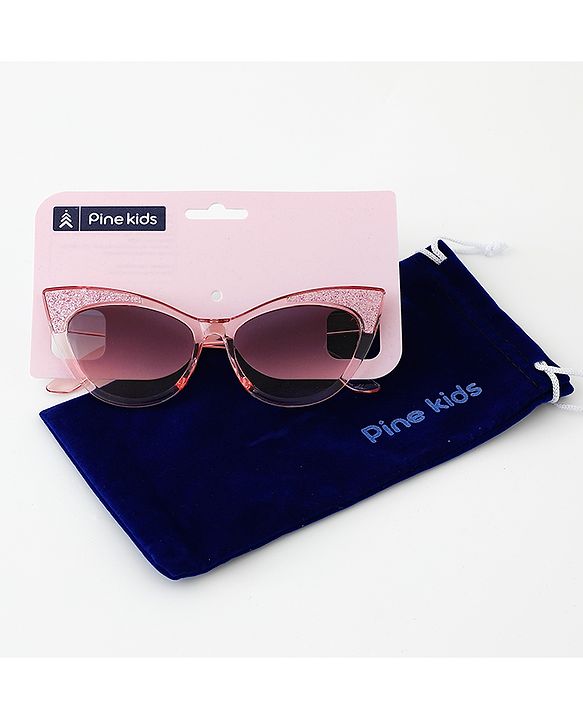 Pine Kids Cat Eye Sunglasses with Shimmer Detail - Baby Pink