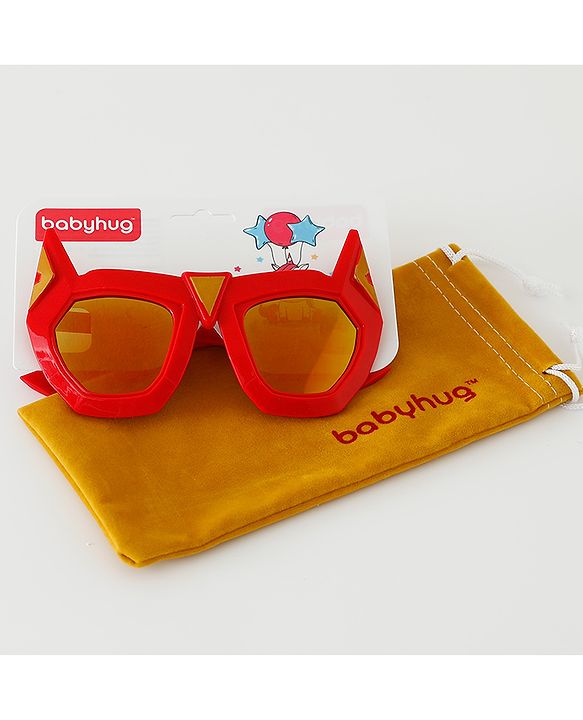 Babyhug Sunglasses With Bat Man Shape - Red