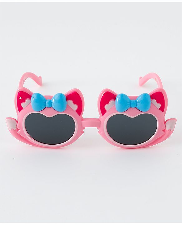 Babyhug Animal Shaped Sunglasses with Bow Applique - Pink