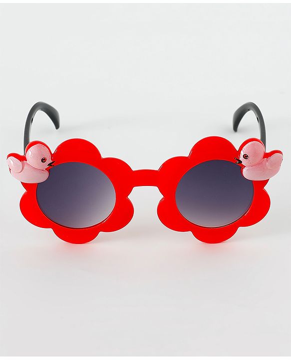 Babyhug Free Size Sunglasses With Floral Design - Red
