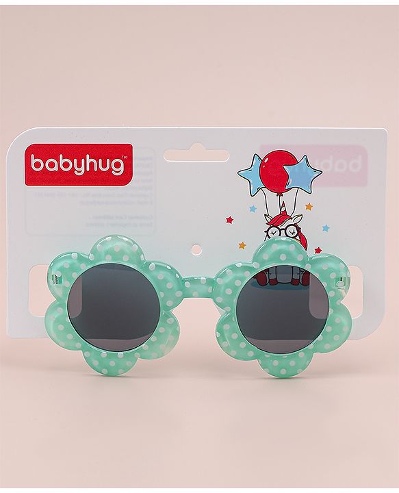 Babyhug Polka Dot Printed Sunglasses - Sea Green