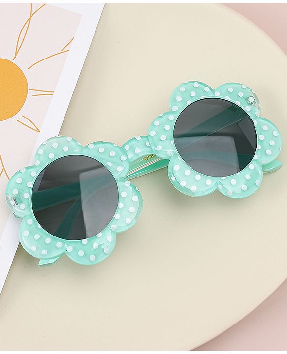 Babyhug Polka Dot Printed Sunglasses - Sea Green