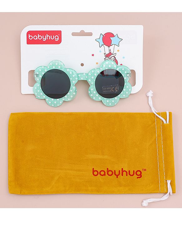 Babyhug Polka Dot Printed Sunglasses - Sea Green
