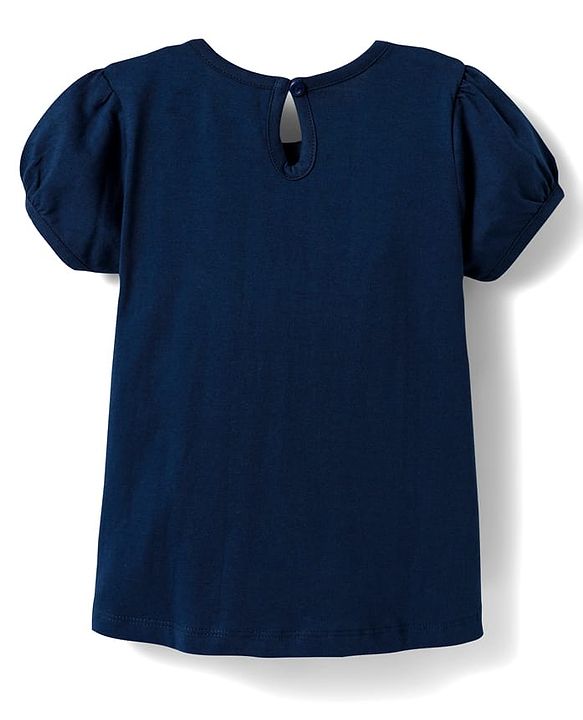 Babyhug 100% Cotton Knit Half Puffed Sleeves T-Shirts with Bow & Heart Print Pack of 3 - Red White & Navy Blue