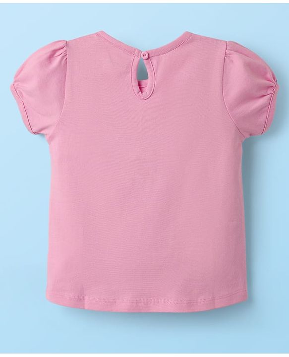 Babyhug 100% Cotton Knit T-Shirts with Text Heart Print & Patch Detailing Pack of 3 - Red Pink & White
