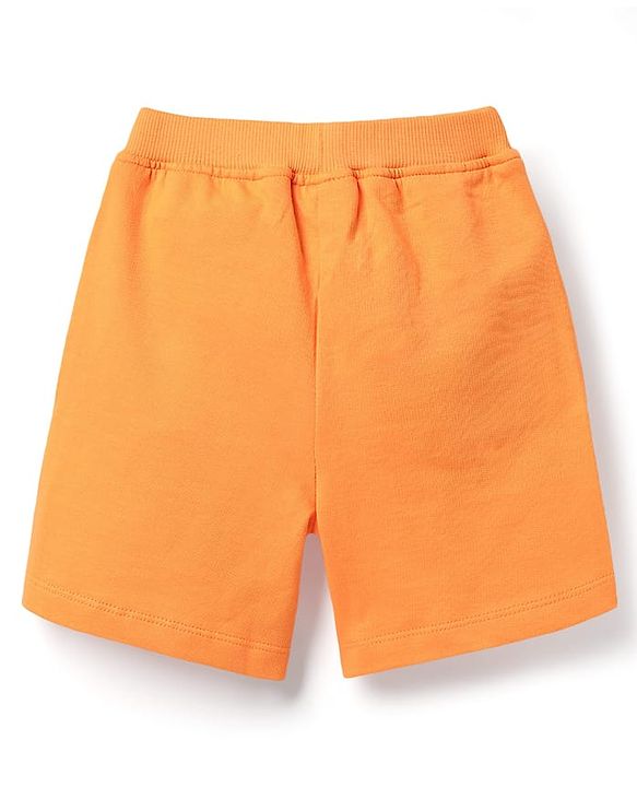 Babyhug Single Jersey Knit Sleeveless Tank T-Shirt & Shorts Set with Animal Print - Blue & Orange