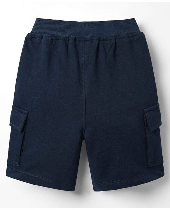 Babyhug Single Jersey Knit Half Sleeves T-Shirt & Shorts Set with Nautical Theme Print - Yellow & Navy Blue