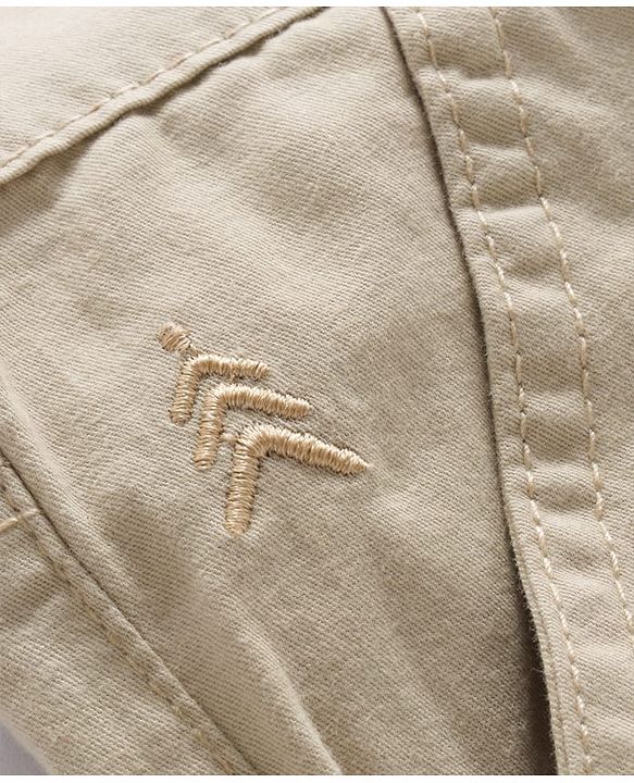 Pine Kids Cotton Elastane Woven Full Length Solid Color Trousers - Beige