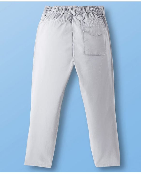 Pine Kids Cotton Elastane Woven Full Length Solid Color Trousers - Beige