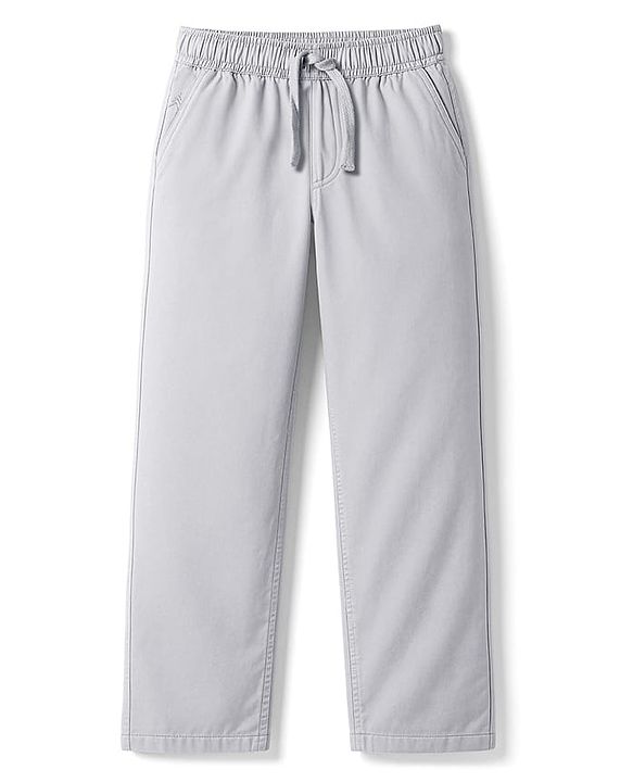 Pine Kids Cotton Elastane Woven Full Length Solid Colour Trouser Pant - Black