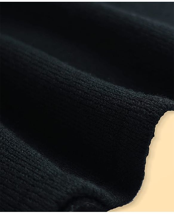 Pine Kids Knit Full Sleeves Solid Color Woolen Dress - Black & White