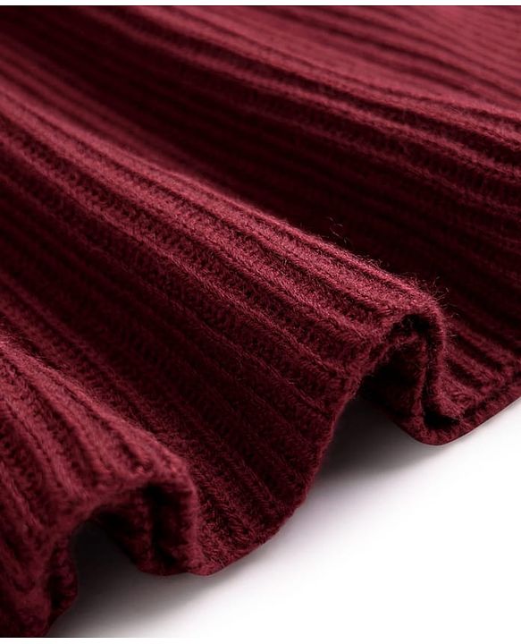 Pine Kids Knit Full Sleeves Woolen Dress  with Cable Knit Design - Maroon