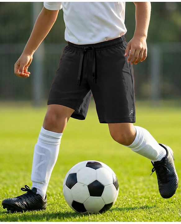 Pine Active Ultra Light Woven  Above Knee Length Solid Color Performance Shorts - Black