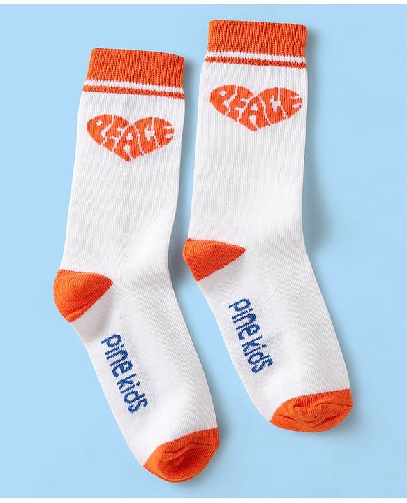 Pine Kids Knit Ankle Length Silvadur Antimicrobial Socks with Chill Out Design Pack of 3 - White Purple & Orange