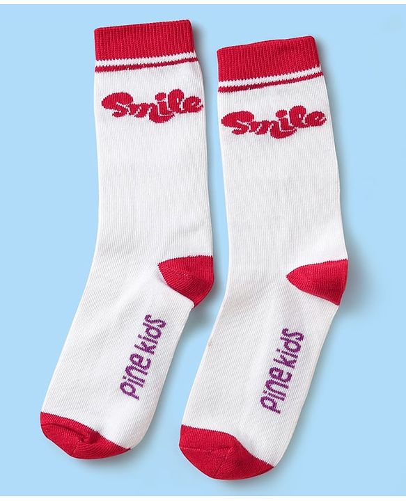 Pine Kids Knit Ankle Length Silvadur Antimicrobial Socks with Chill Out Design Pack of 3 - White Purple & Orange
