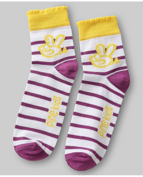 Pine Kids Knit Ankle Length Striped Socks Pack of 5 (Color May Vary)