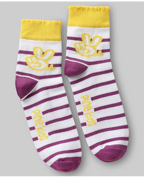 Pine Kids Knit Ankle Length Striped Socks Pack of 5 (Color May Vary)
