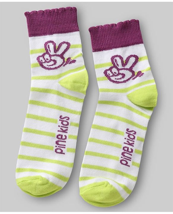 Pine Kids Knit Ankle Length Striped Socks Pack of 5 (Color May Vary)