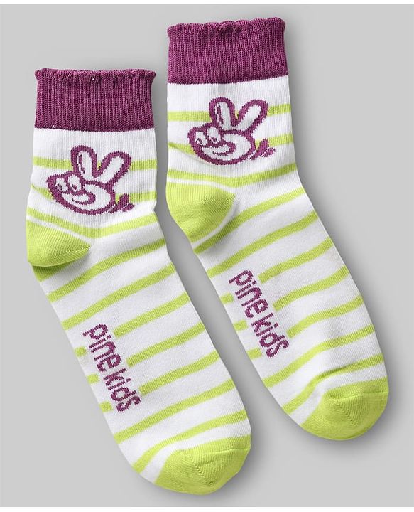 Pine Kids Knit Ankle Length Striped Socks Pack of 5 (Color May Vary)