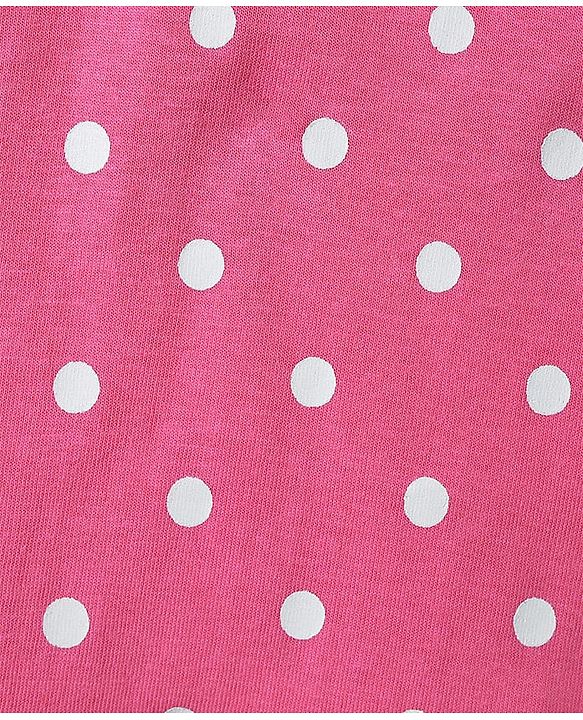 Babyhug 100% Cotton Knit Half Sleeves T-Shirts With Polka Dots Heart & Enjoy The Day Text Print Pack of 3 - Pink & White