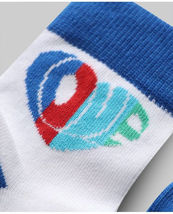 Pine Kids Knit Ankle Length Striped Socks With Rainbow & Heart Design Pack of 3 (Color May Vary)
